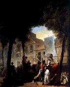 Gabriel Jacques de Saint-Aubin A Street Show in Paris china oil painting reproduction